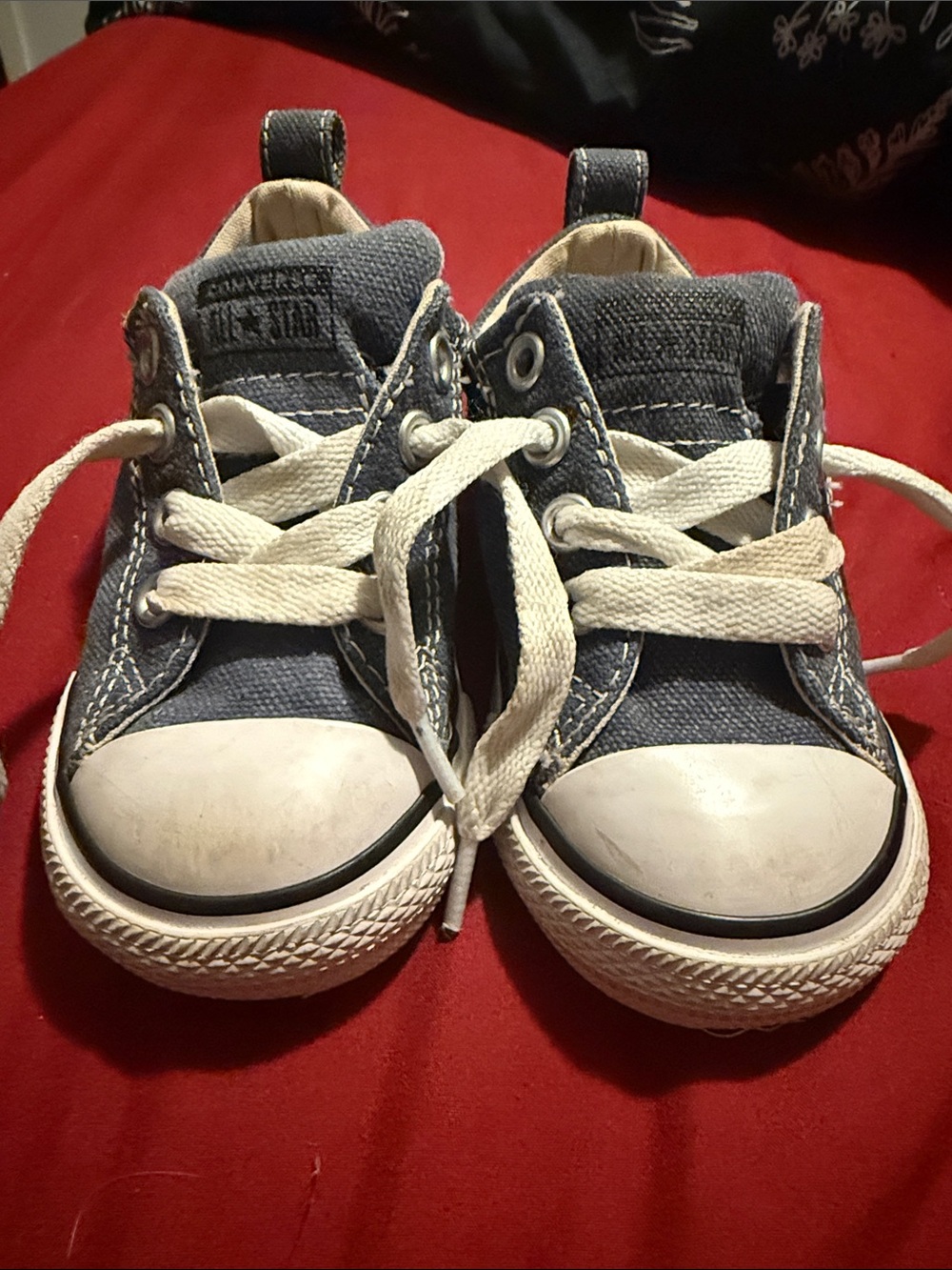 Converse Kids Navy and White Low Top Sneakers